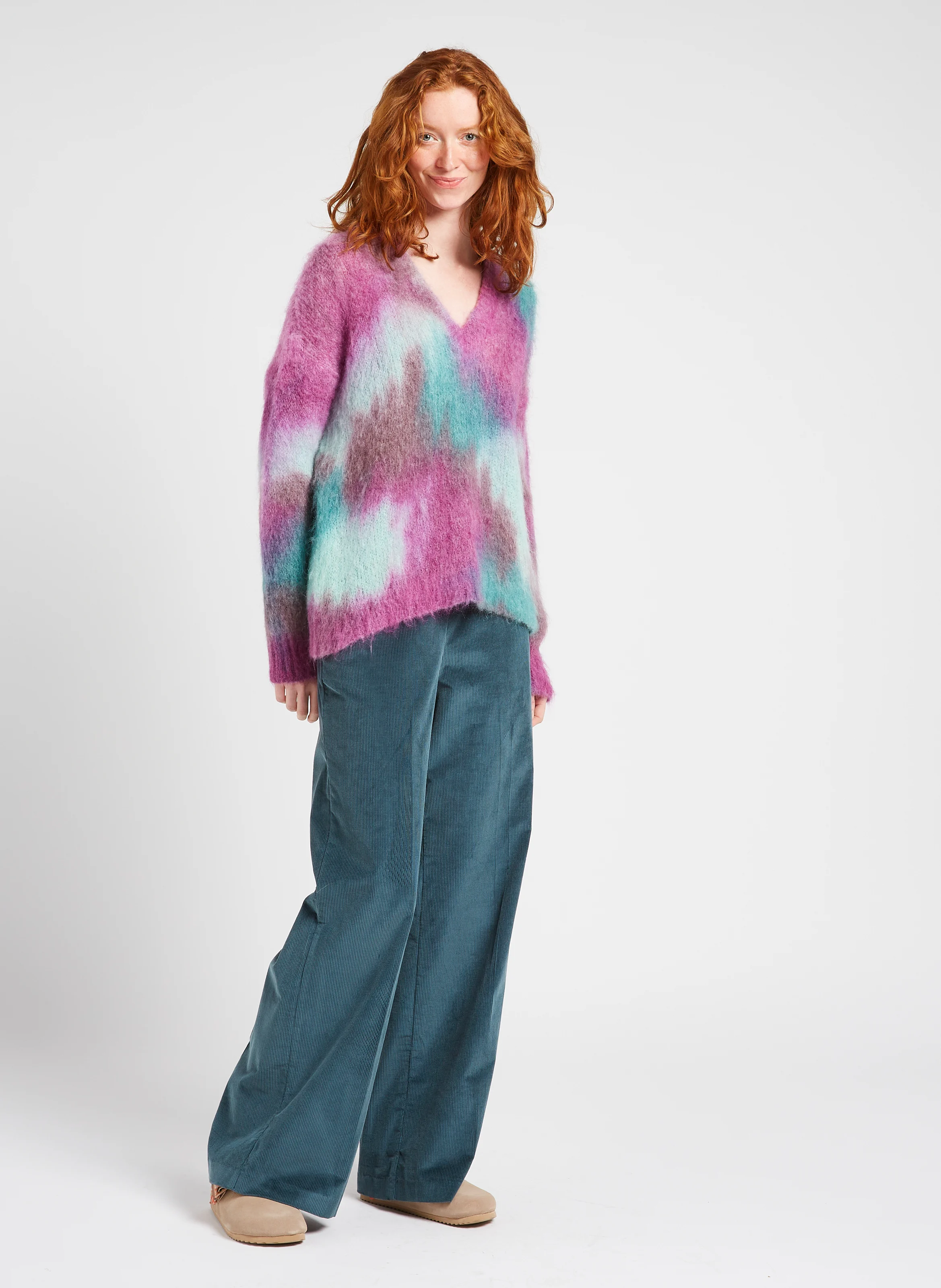 PUEBLO - Pantalon évasé en coton mélangé | Jaune