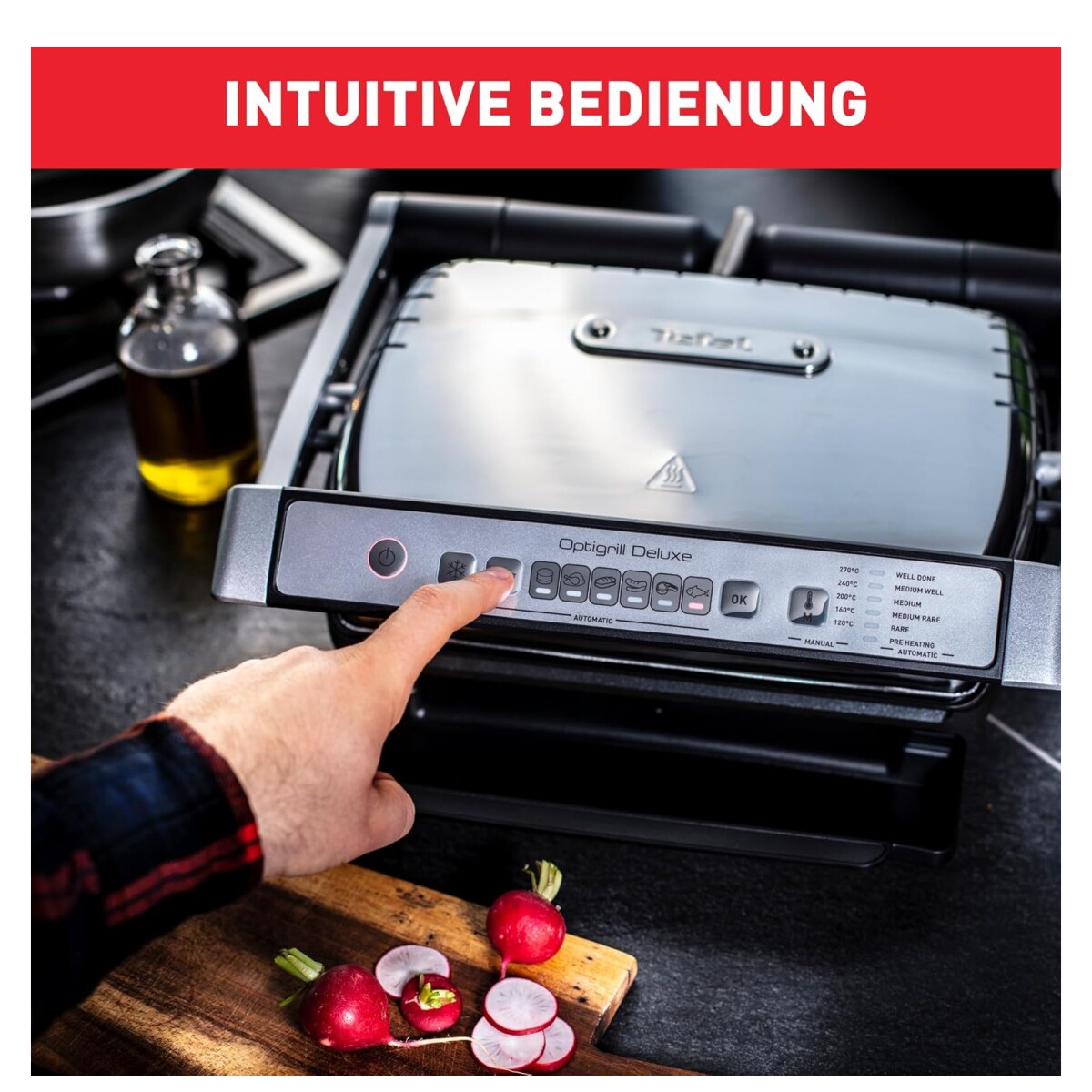 Tefal GC707D OptiGrill DeLuxe, Kontaktgrill