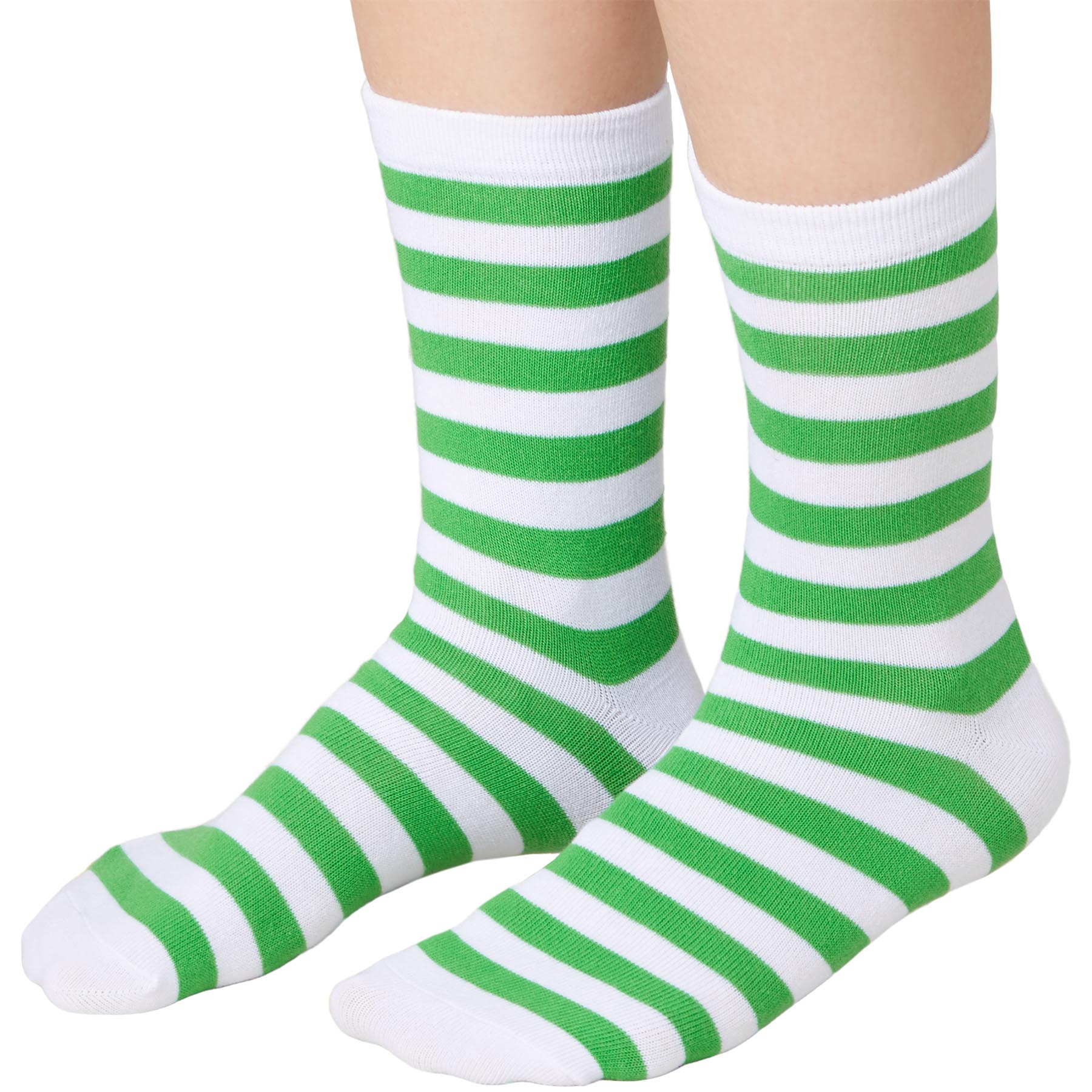 tectake® Weihnachtssocken gestreift weiß-grün