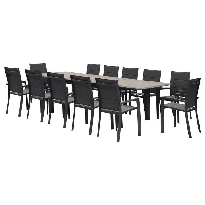 Table de jardin extensible ALLURE Effet bois muscade & Graphite