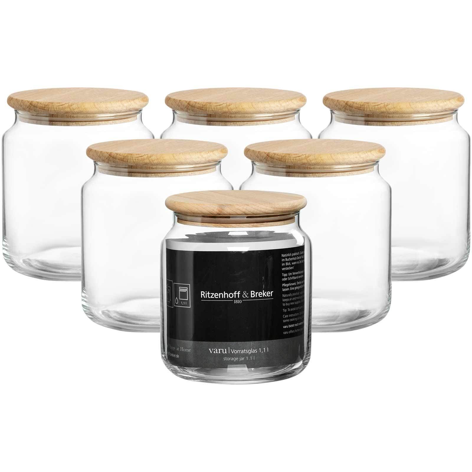 Ritzenhoff & Breker Vorratsgläser Varu 1,1 l 6er Set