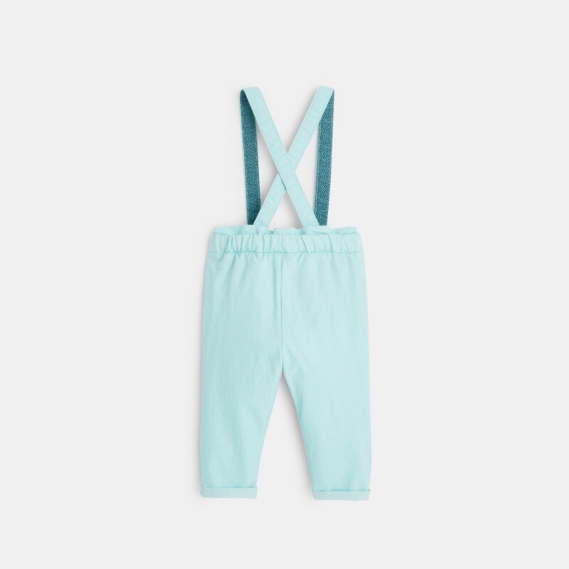 Pantalon paperbag en toile strech bleu bébé fille Bleu
