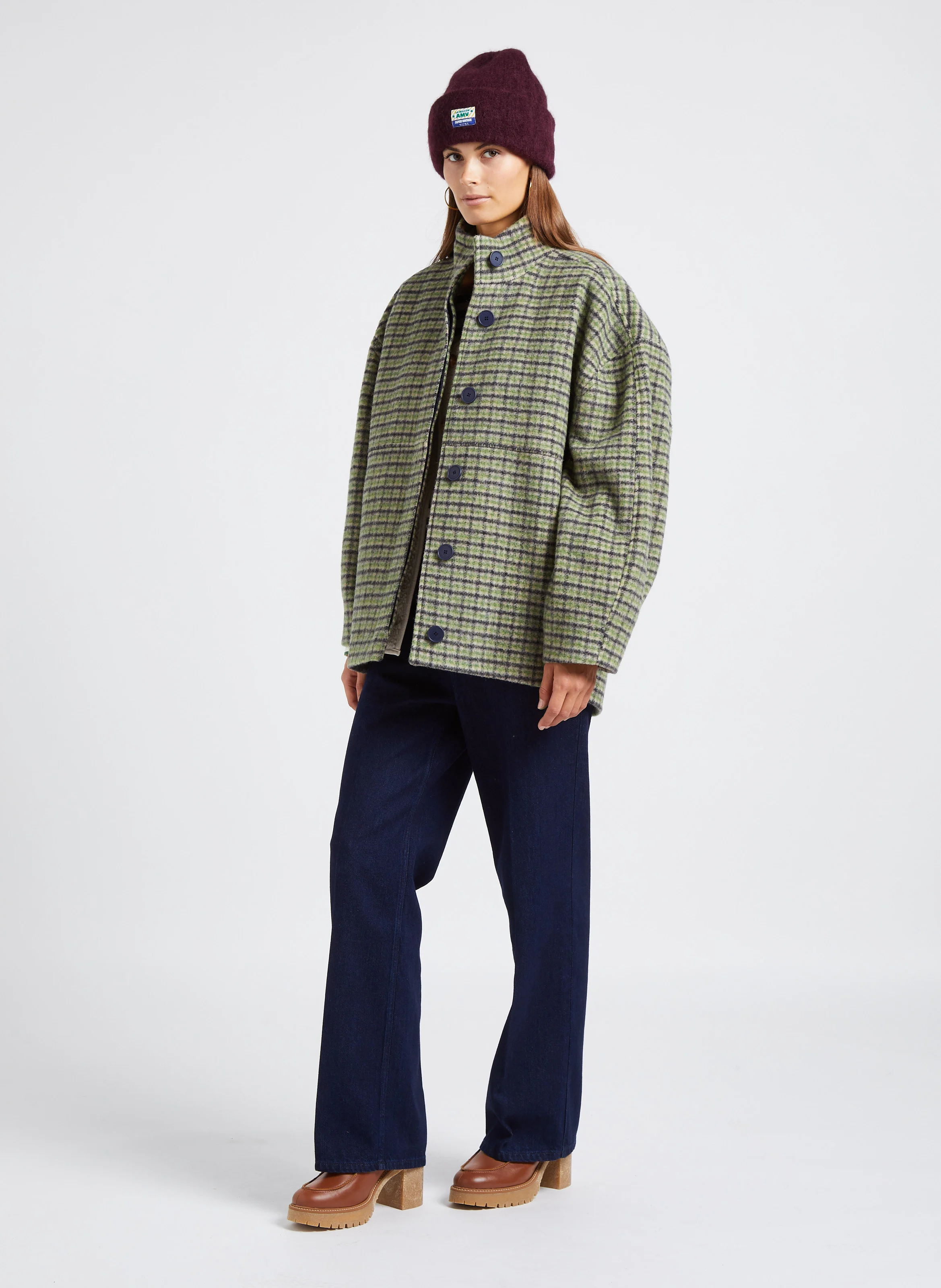 SWANN - Jean droit taille haute en coton | Bleu