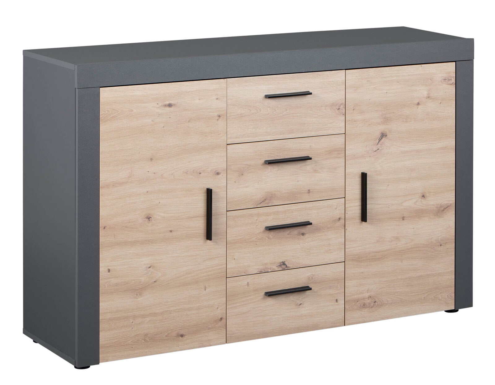 Kommode ROLAND 2T4S grau/ braun