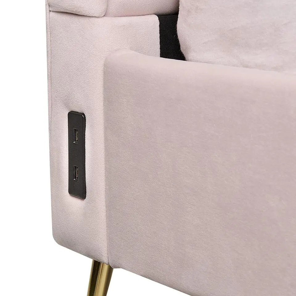 MIRIBEL - Tweepersoonsbed - Roze - 140x200 - Fluweel