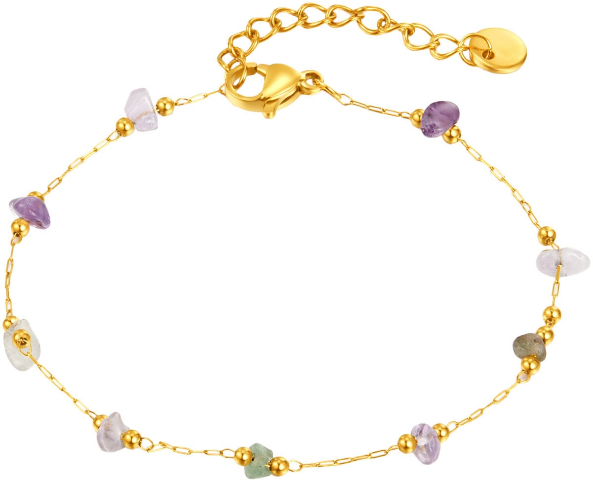 Firetti Armband »Schmuck Geschenk Edelstahl Armschmuck Armkette Edelstein« mit Naturstein
