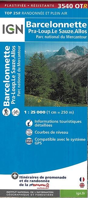 IGN - TOP25R 3540OTR BARCELONNETTE 1 25 000