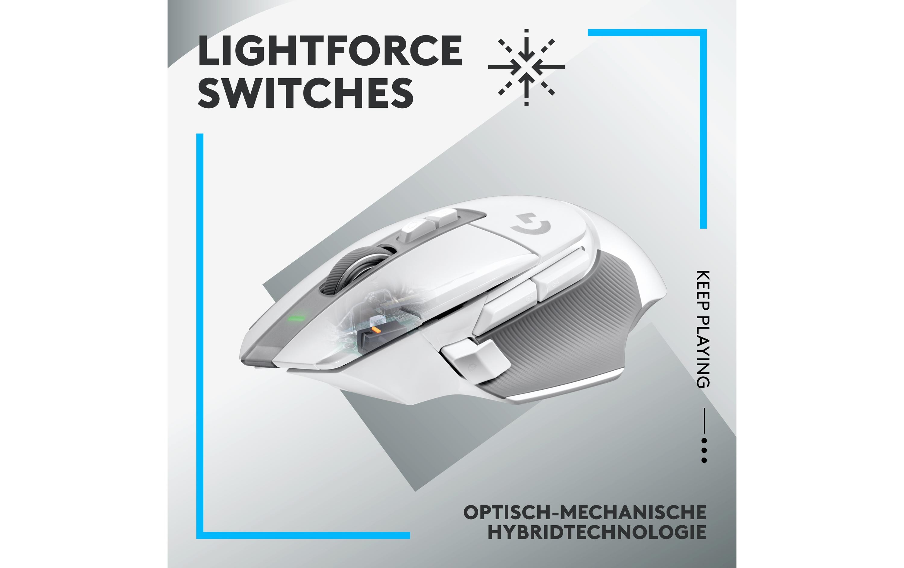 Gaming-Maus G502 X Lightspeed WeissKabellose Gaming-Maus mit Lightspeed Technologie