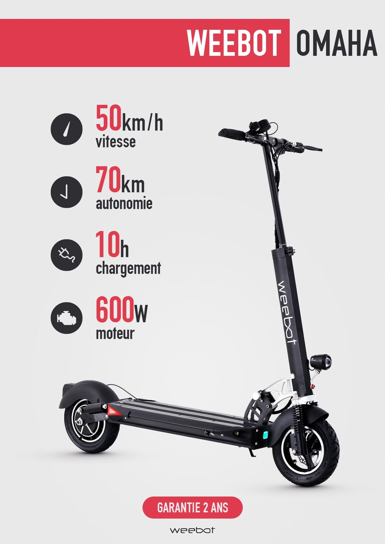 Trottinette Electrique Weebot Omaha - 10 Pouces (52V 26Ah)