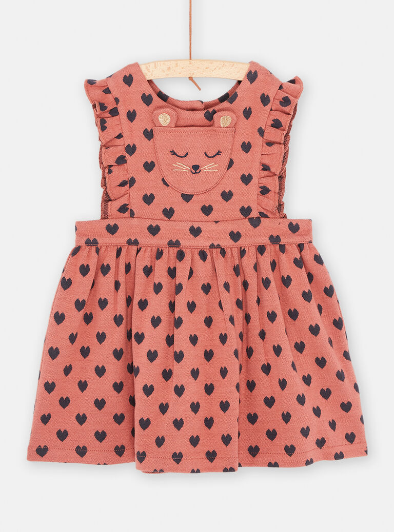 Robe blush à imprimé cur pour bébé fille