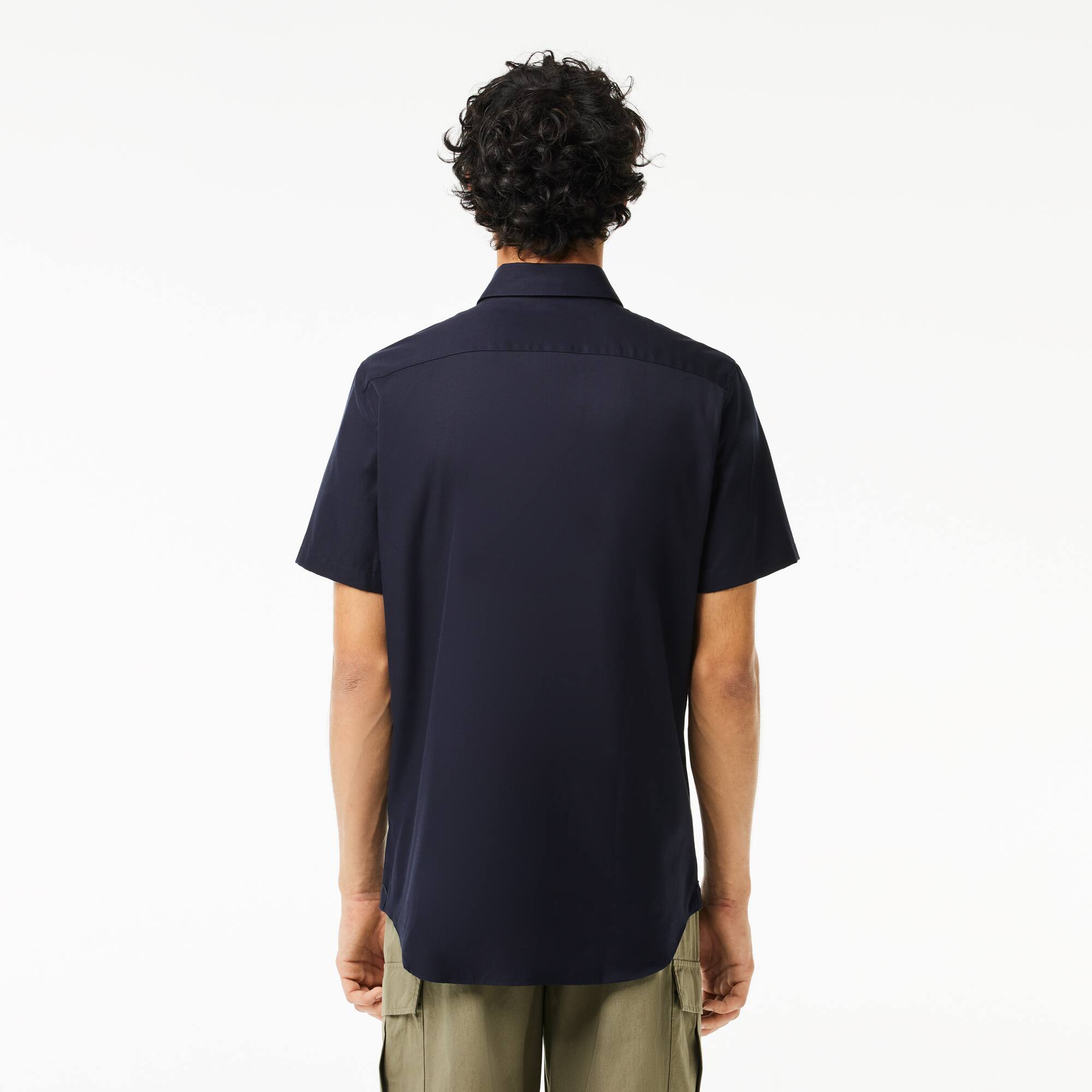 Herren-Hemd aus Baumwolle Kurze Armel - Blau - Lacoste - Herren