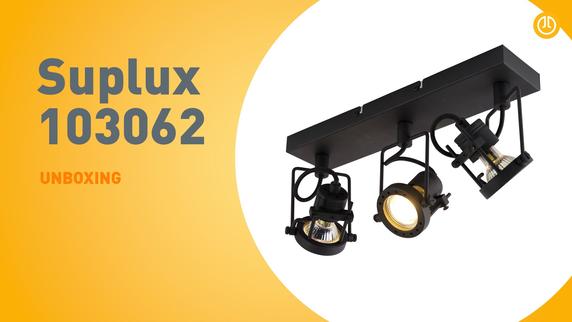 Industriële spot zwart 3-lichts - Suplux