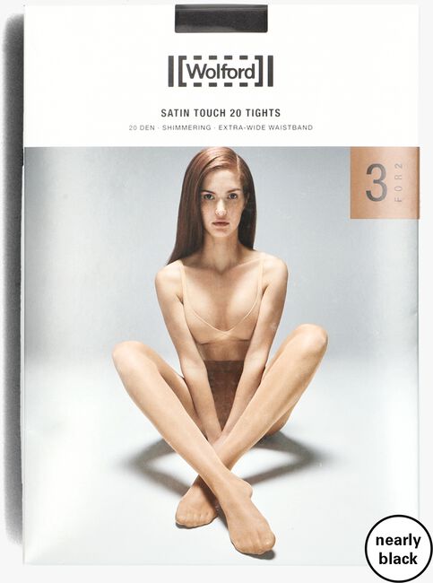 zwarte wolford panty's satin touch 20 tights 3 pack