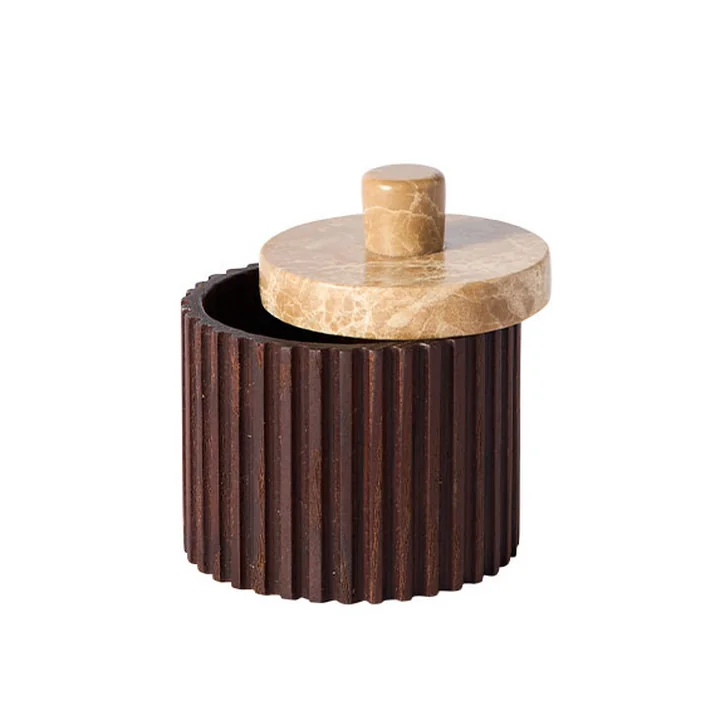 Muubs - Yami Aufbewahrungsdose mit Deckel, Ø 8 x 7,8 cm, braun