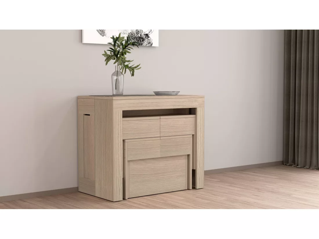 Banc Dcolasuon, Lot de 2 Sièges pour table à manger, Bancs extensibles, 290x25h45 cm, Olmo