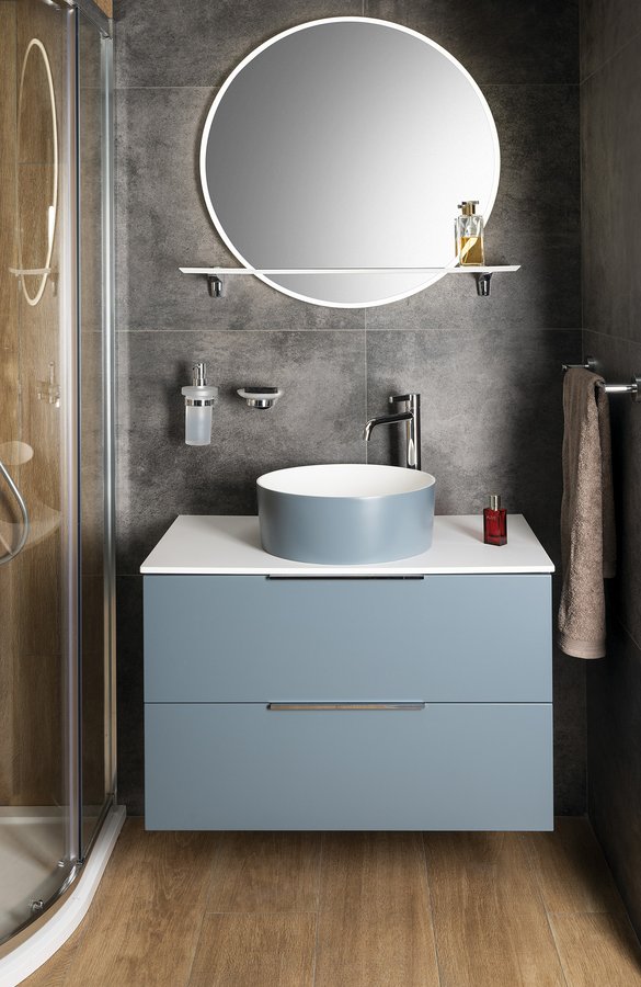 Sapho Viso spiegel rond 80cm met planchet wit mat en verlichting