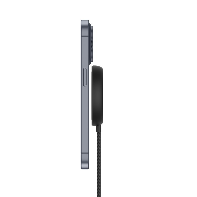 (1.5m) 15W Qi2 USB C auf MagSafe Ladegerät Magnetischer Wireless Charger mit Kickstand - Schwarz