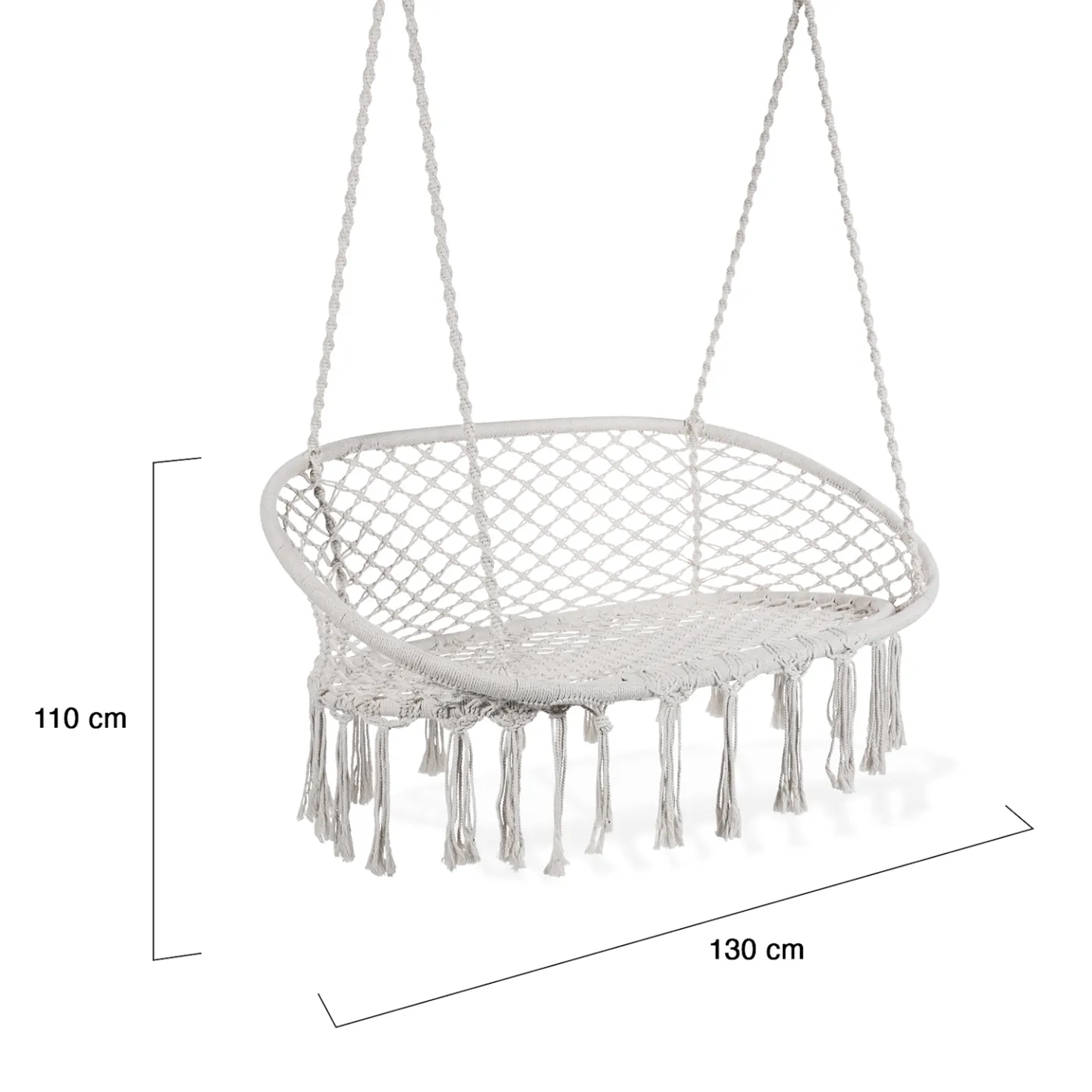 Banc suspendu bohème design macramé balancelle 2 places