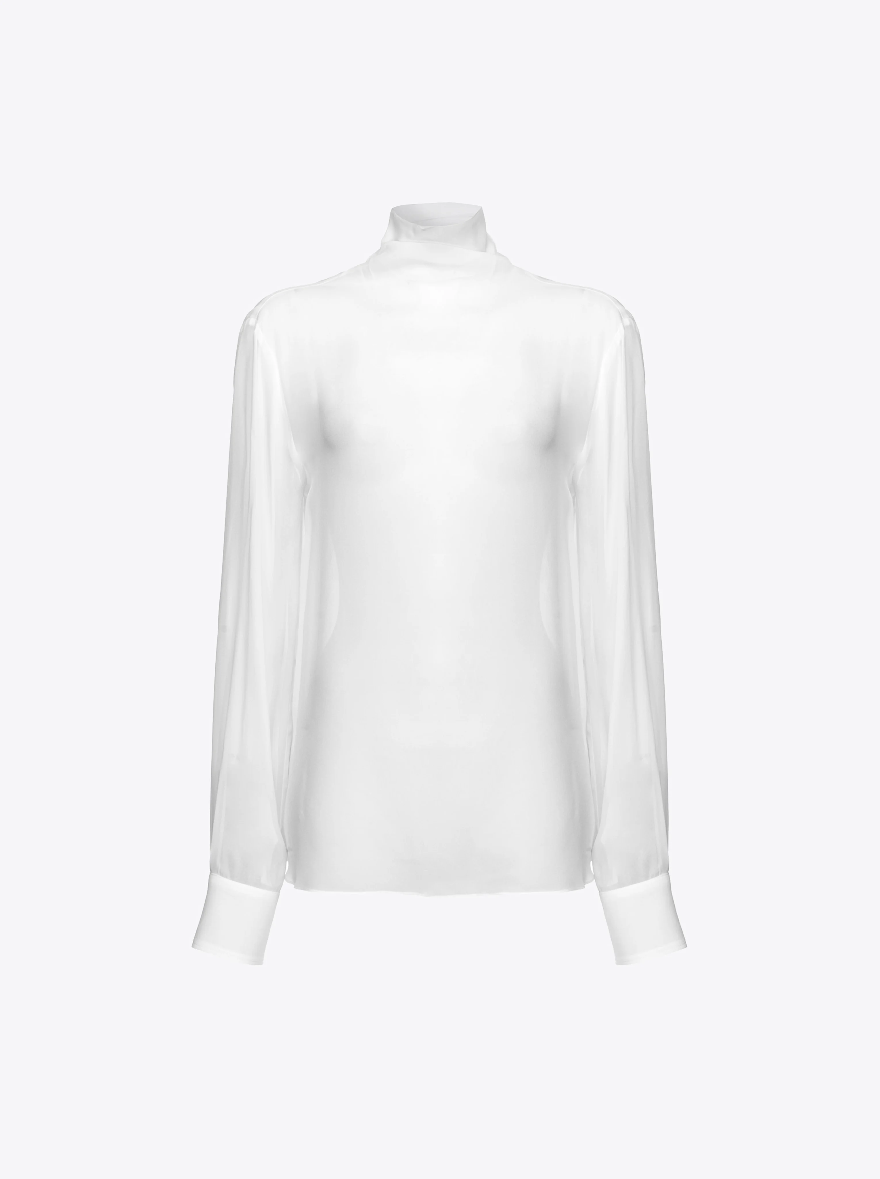 Blouse à col montant | Blanc