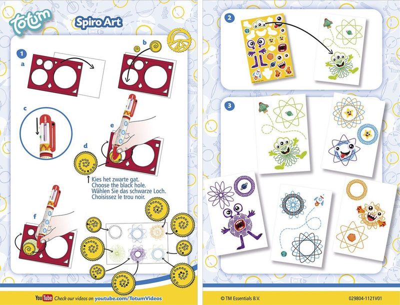 Totum - Spirograaf Knutselset - Incl. 6 Kleurenpen - Creatief Speelgoed