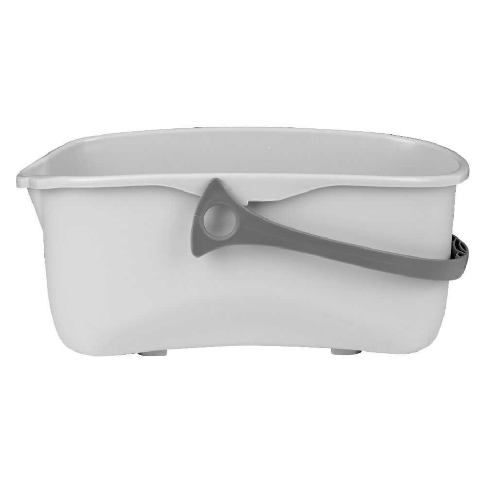 Seau rectangulaire en plastique blanc et gris