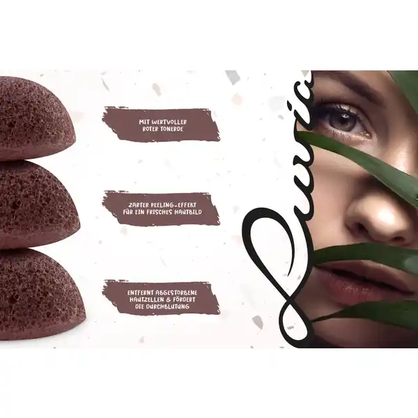 Konjac Schwamm - Set Red Clay