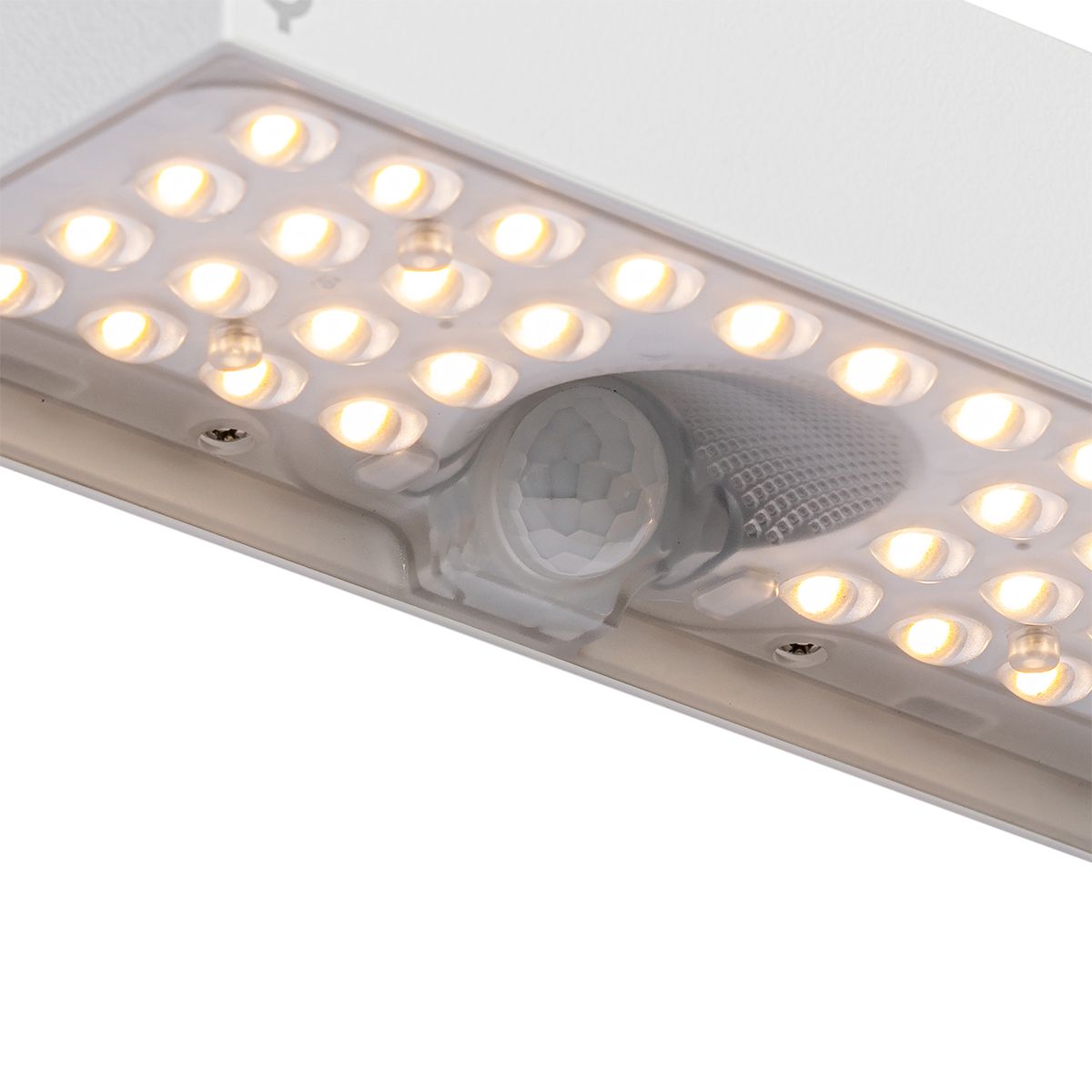 Buiten wandlamp wit met dimlicht en sensor op solar - Kayo