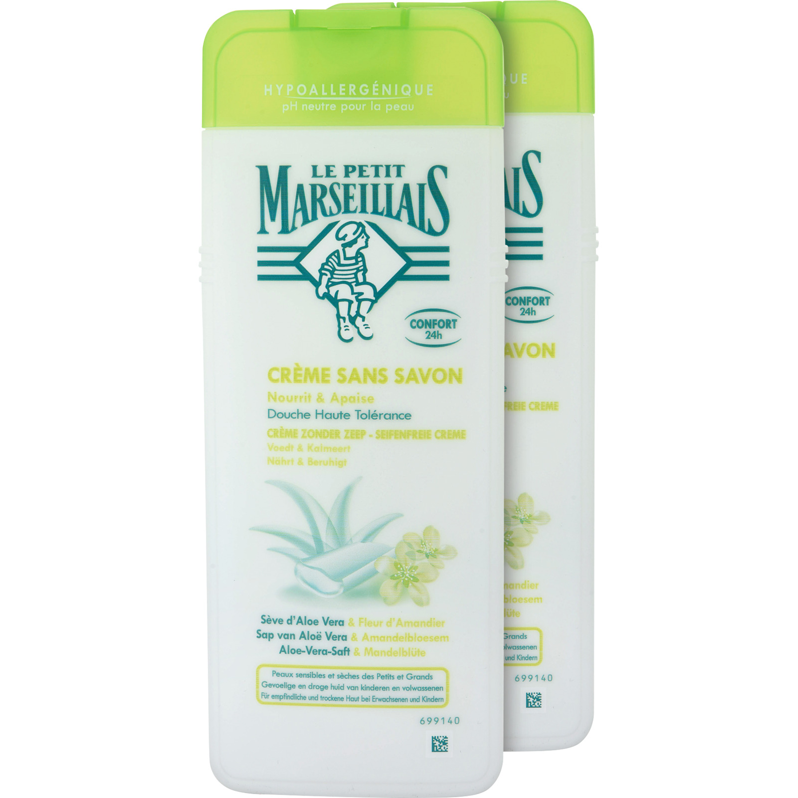 Le Petit Marseillais Hypoallergenes Duschgel Aloe-Vera-Saft & Mandelblüte 2 x 400 ml
