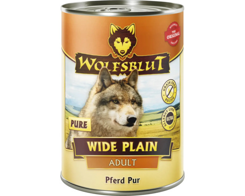 WOLFSBLUT Wide Plain Pure Adult natvoer voor honden, pure baars met waardevolle superfoods, graanvrij, glutenvrij 395 g