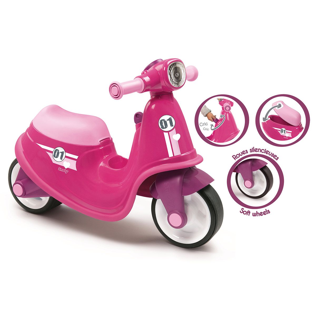Porteur scooter rose