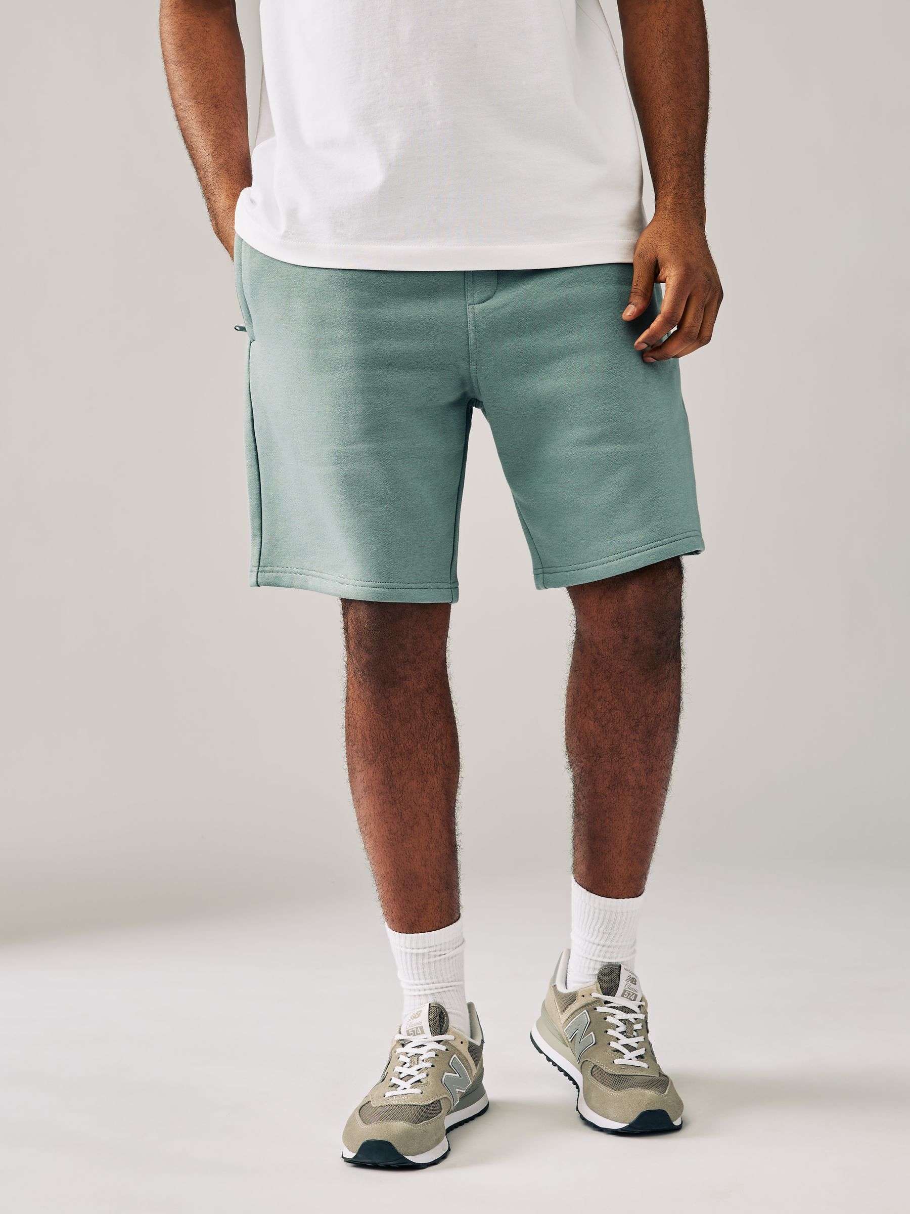 Grijs/zeeschuim - Zachte jerseyshorts verpakking van 2