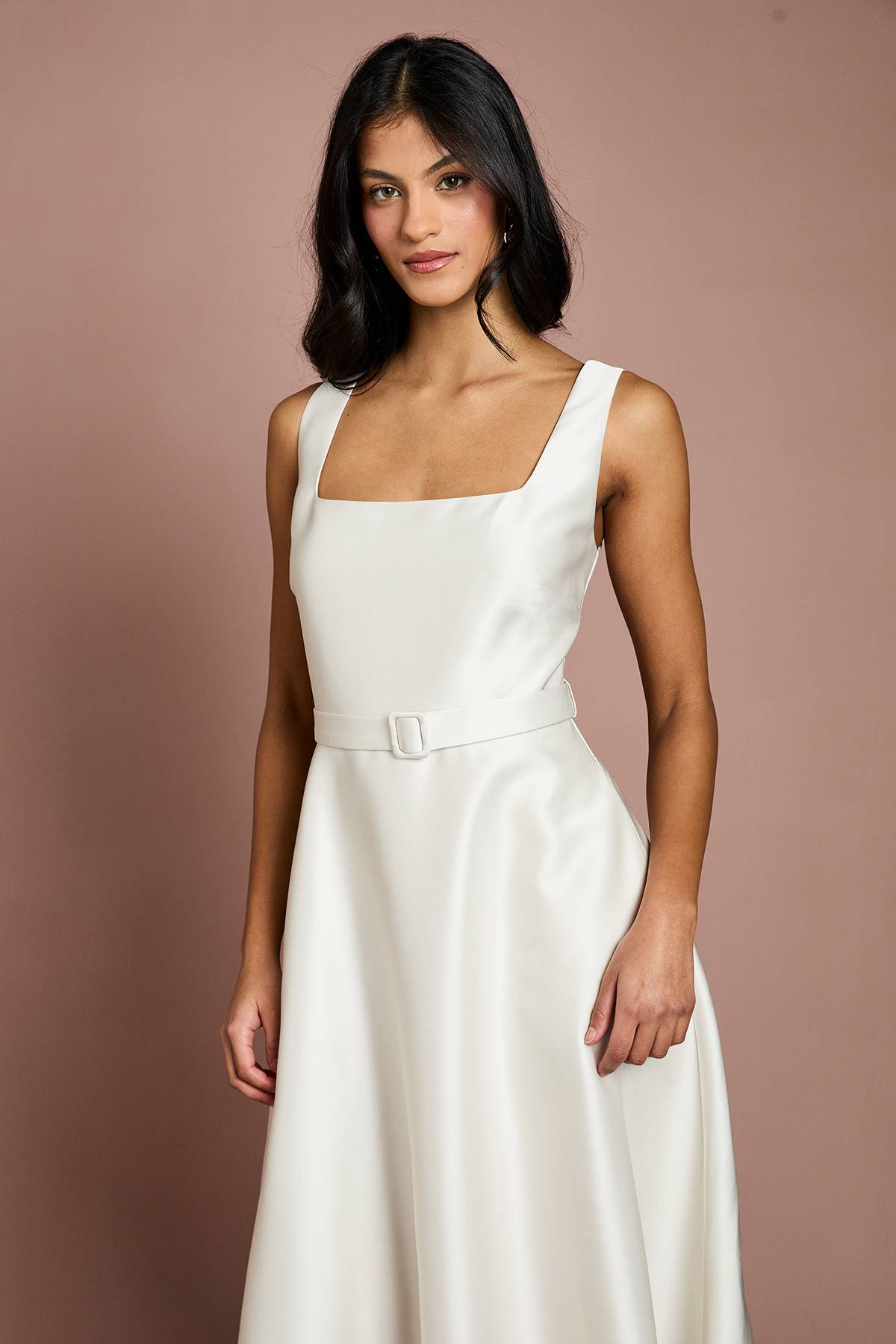 Coast Robe Midi Ceinturée en Sergé Petite