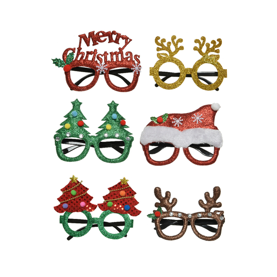 Photobooth 6 paires de lunettes thème Noël