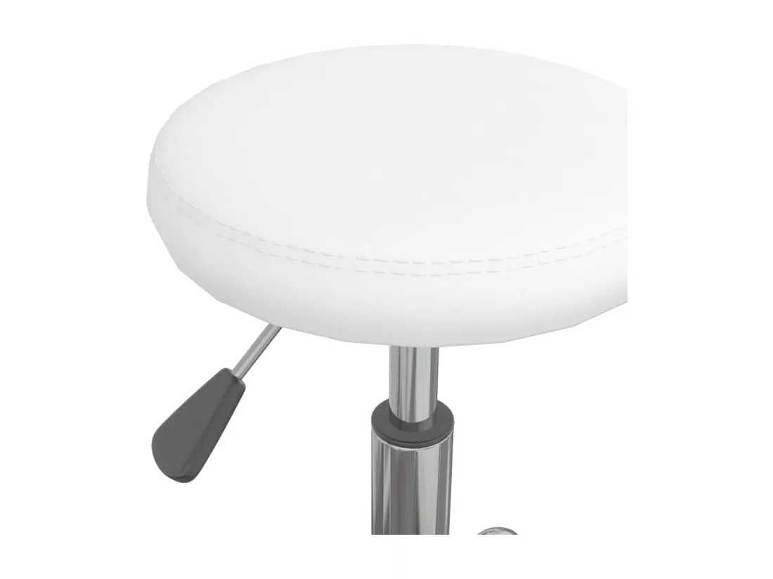 Chaise de bureau pivotante Blanc Similicuir