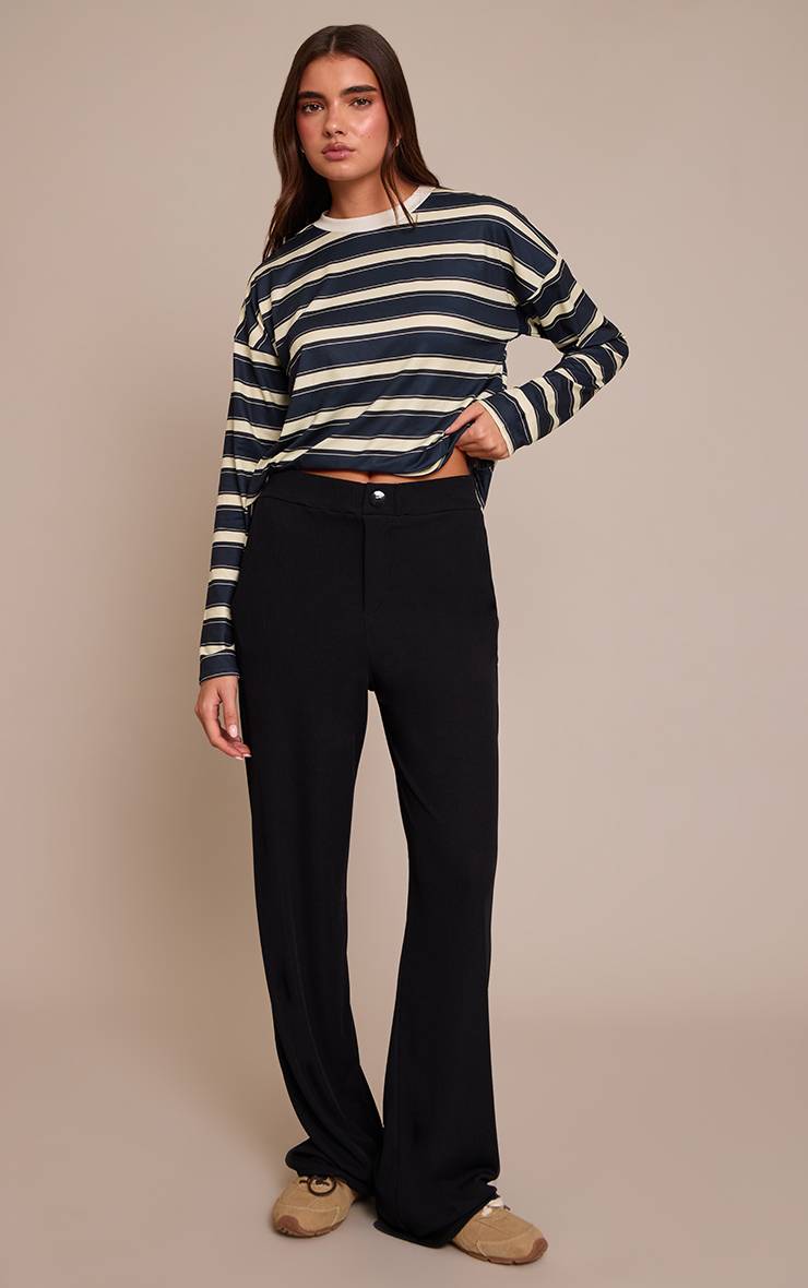 Noir Pantalon Large Boyfriend Chocolat