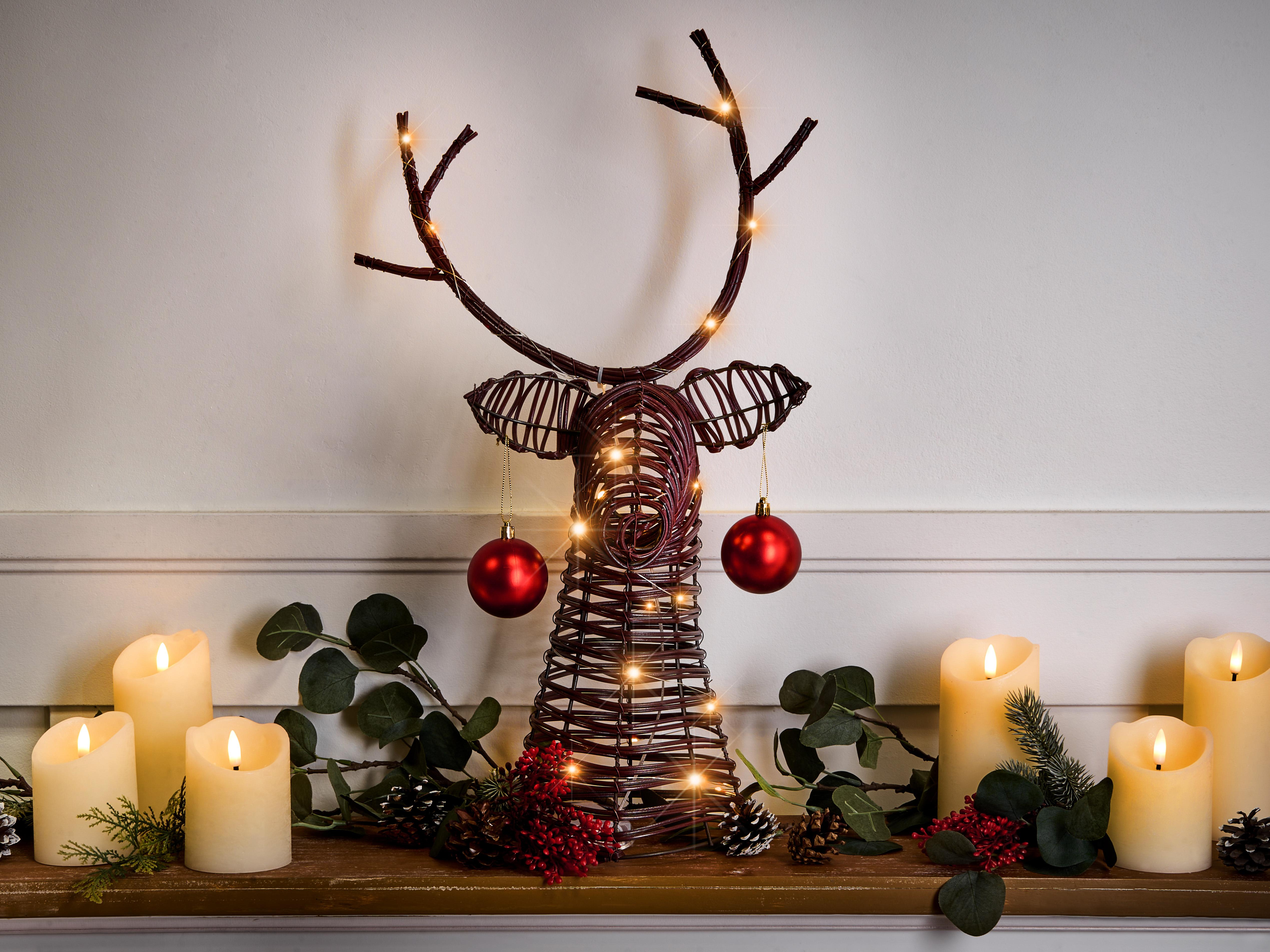 Kerstdecoratie LED DYBESO Rendier 60 cm Donkerbruin