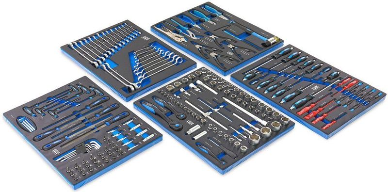 HBM - Premium Gevulde Gereedschapswagen - Blauw - 196-delig