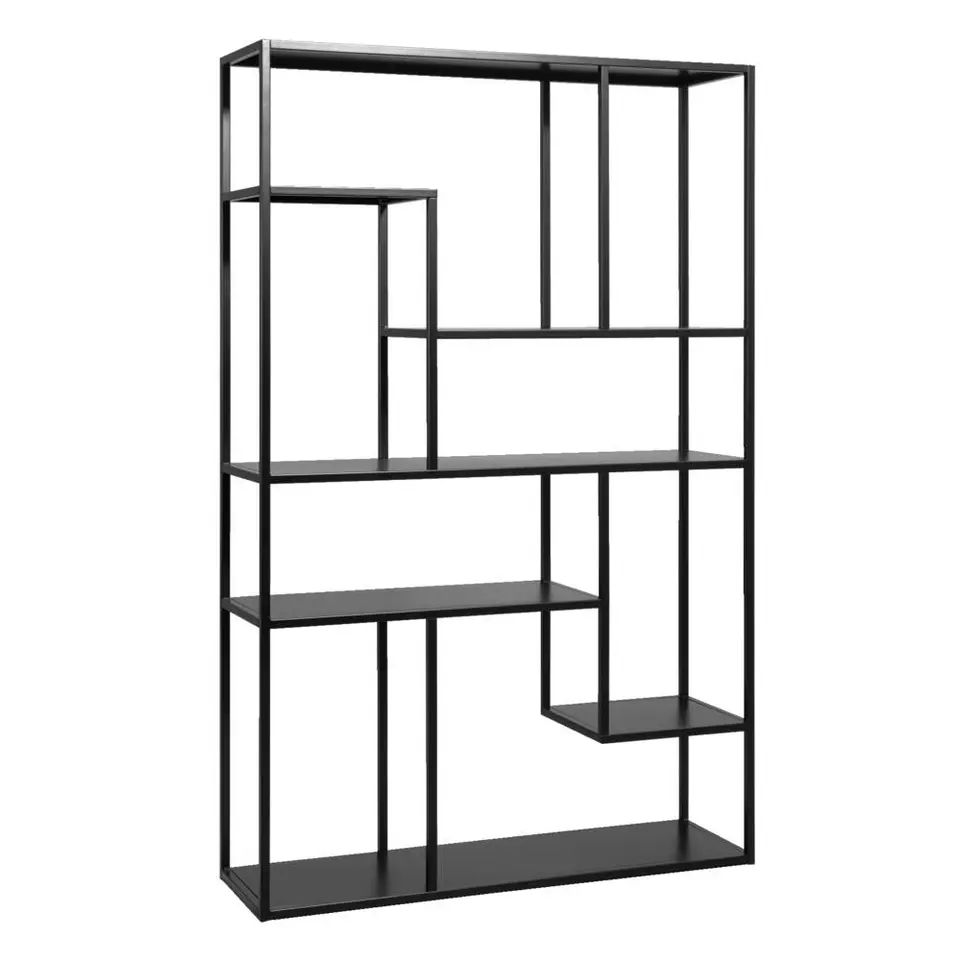 Vakkenkast Stan - zwart - metaal - 188x120x35 cm