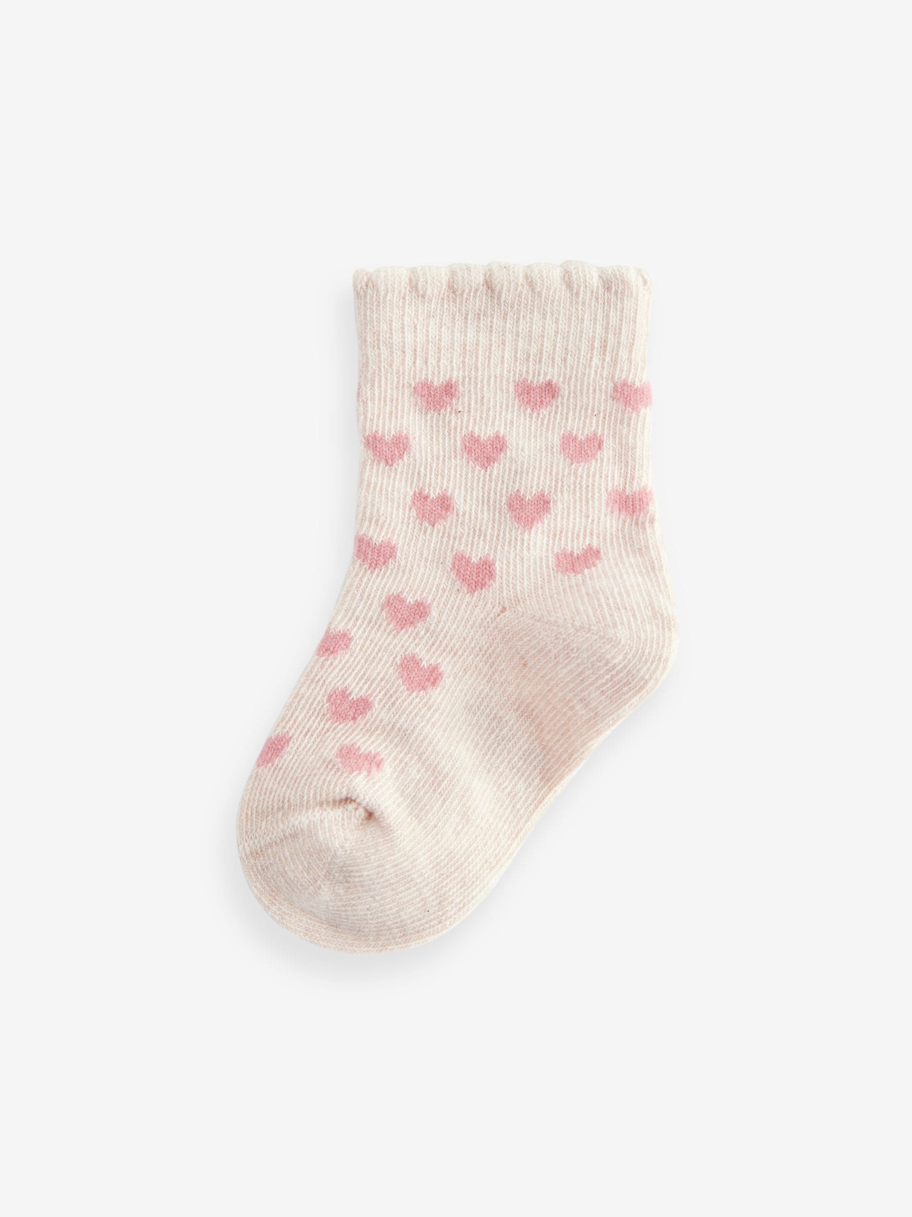 Roze gestreept met hart - Verpakking van 5 paar babysokken (0 mnd-2 jr)
