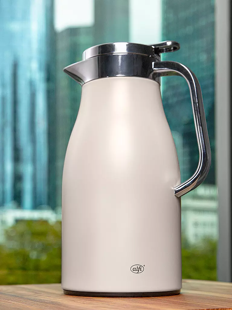 ALFI Thermoskanne - Isolierkanne 1l SKYLINE Silver Lining Matt creme