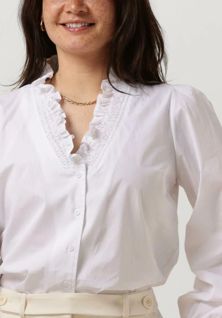NEO NOIR witte neo noir blouse brielle solid shirt