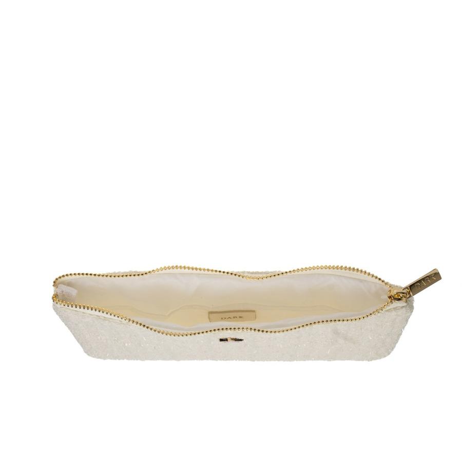 DARK Tweed Small Pouch Off White
