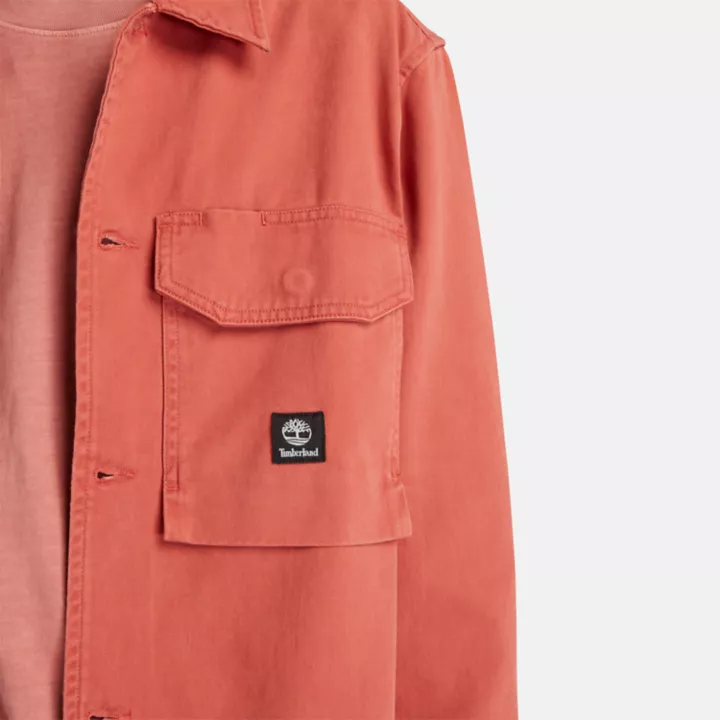 Surchemise aspect délavé pour homme en rouge