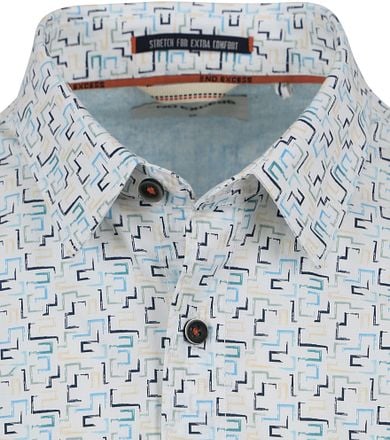 No Excess Overhemd Wit Multicolour Print 23440243-036 kopen