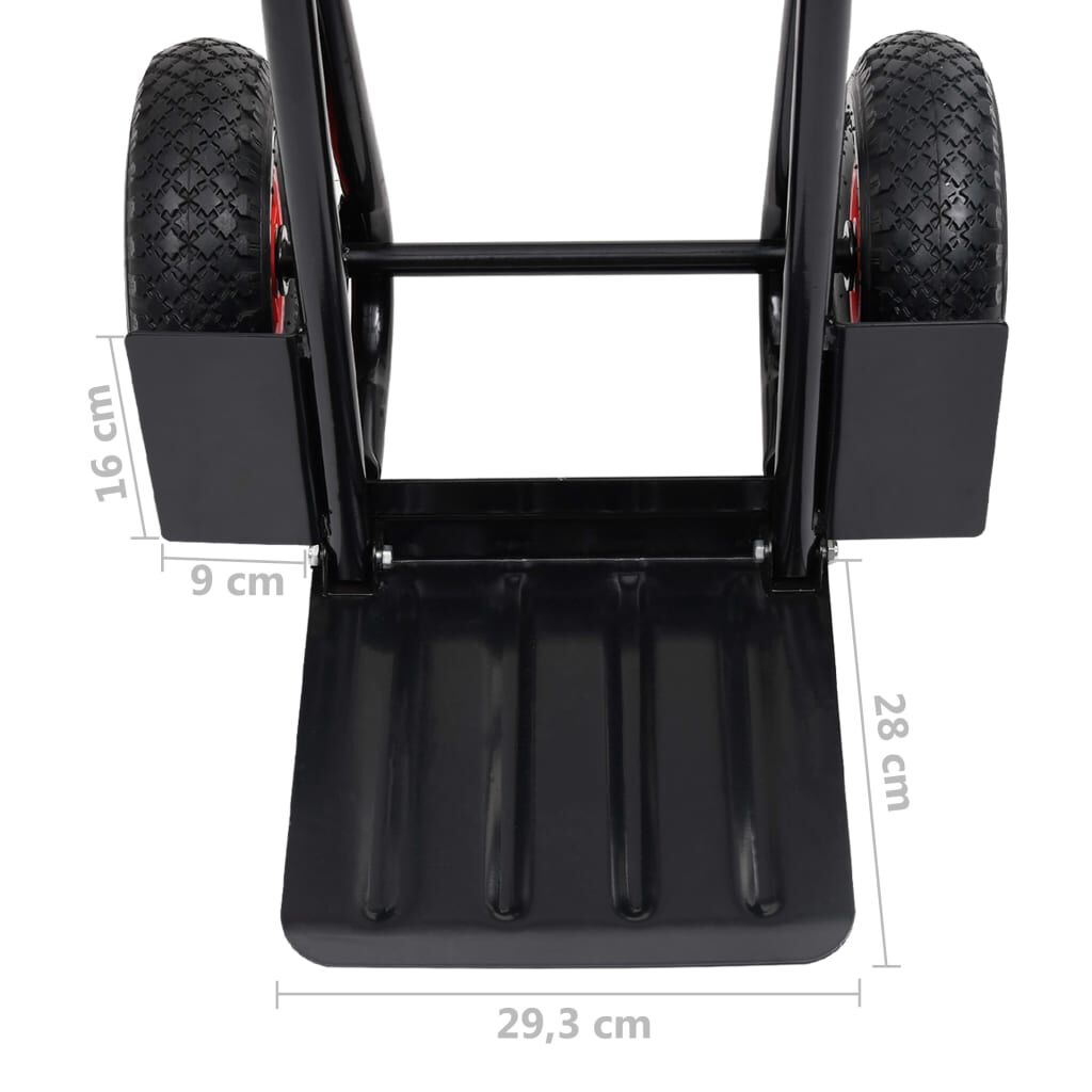 vidaXL Telescopische handwagen, 200 kg, zwart en rood