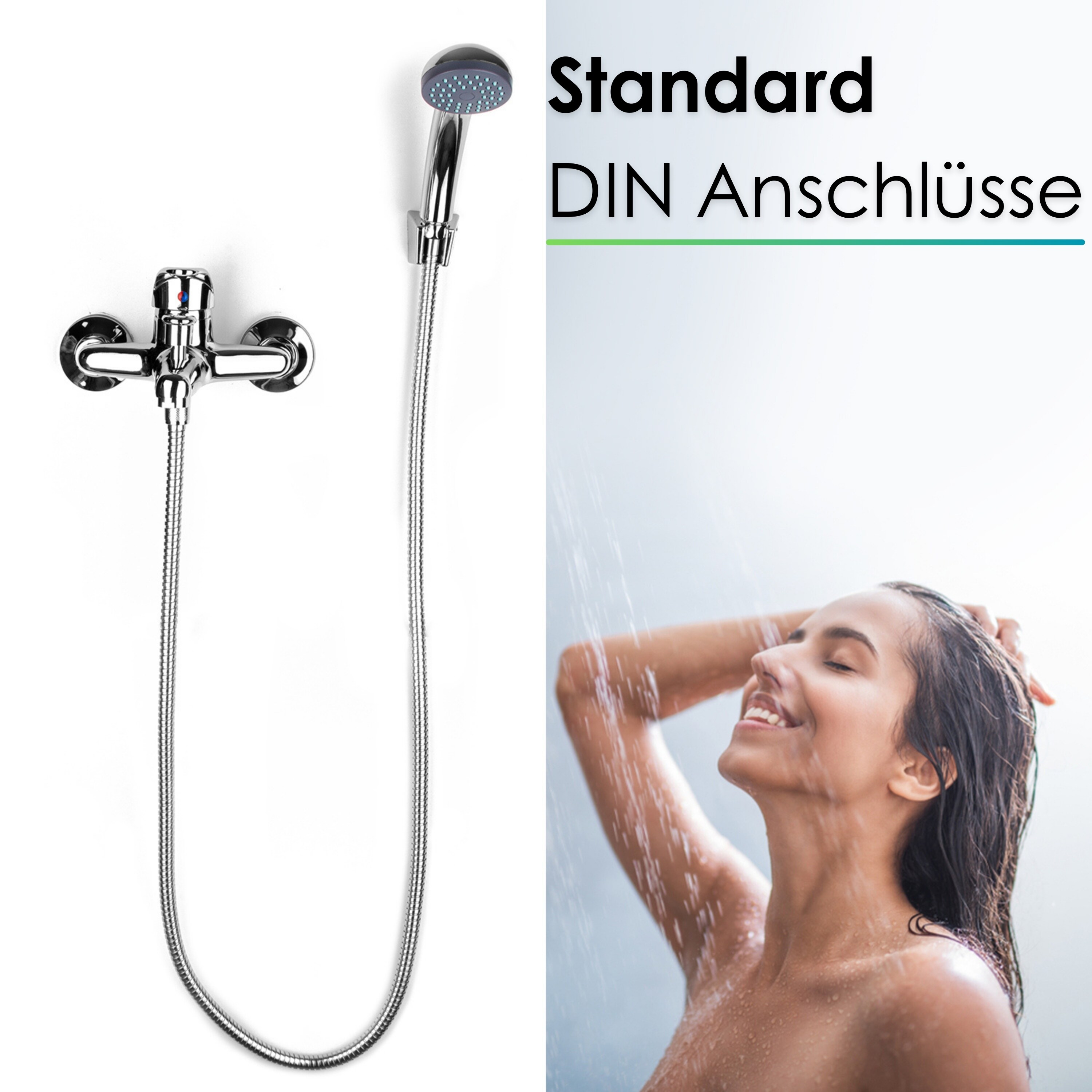 Zilan Bad-Armatur Badewannenarmatur mit Handbrause DIN Standard