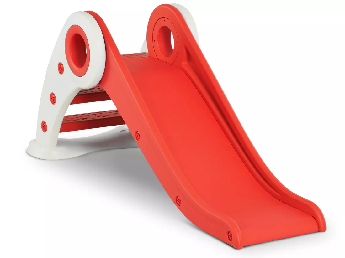 Toboggan enfant pliable 3 à 6 ans usage intérieur extérieur dim. 120L x 50l x 56H cm HDPE rouge