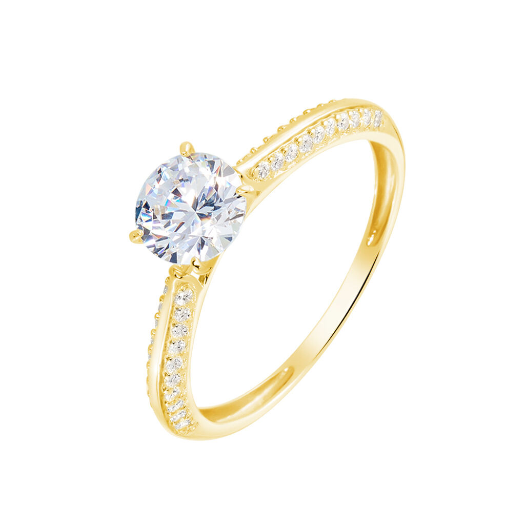 Bague Solitaire Veronique-marie Or Jaune Oxyde De Zirconium