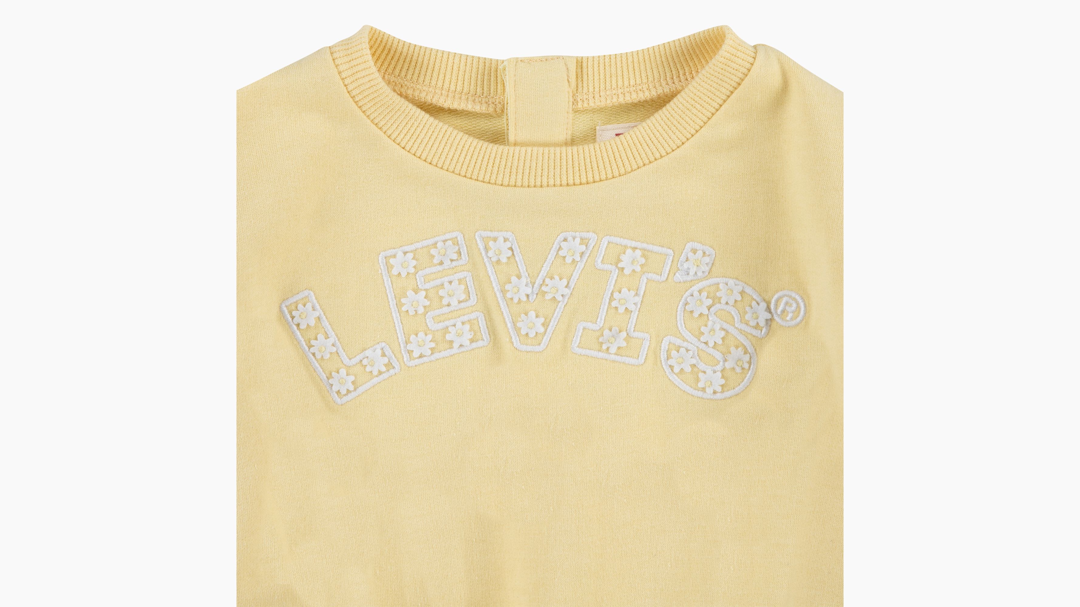 Bébé sweat-shirt à col rond manche ballon - Golden Haze - Doré