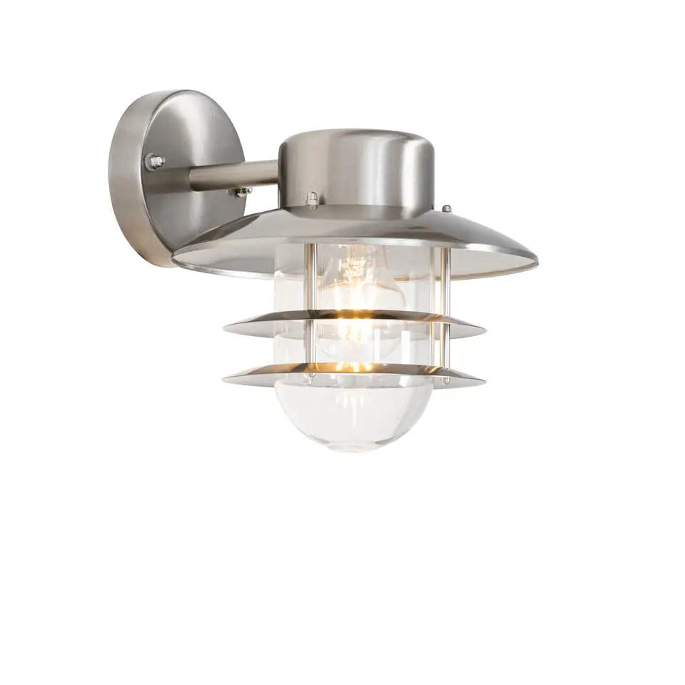 Qazqa wandlampen buiten shell zilverkleurig e27
